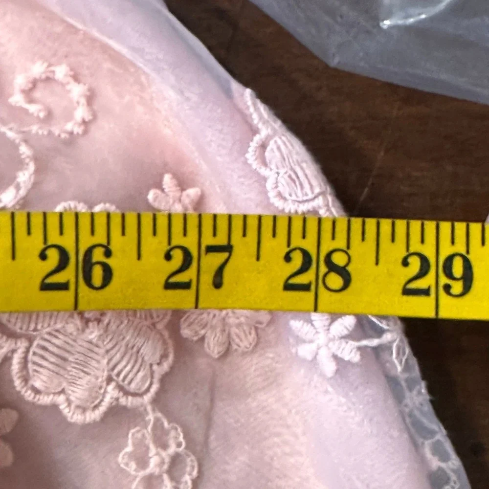 Fehaute SZ6 Pink Floral Lace Midi Dress Wrap V-Neck Sleeveless Pockets lined Bow